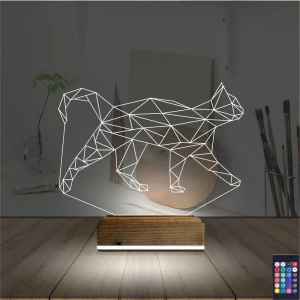 Kedi Polygonal Tasarım 3D Lamba - Masa Gece Lambası Kedi Polygonal Tasarım 3D Lamba - Masa Gece Lambası