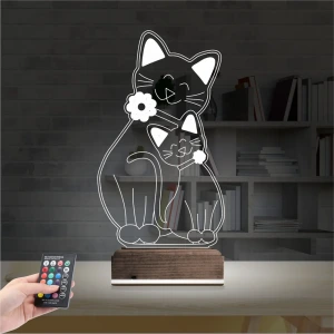 Sevimli Kedi 3D Lamba - Masa Gece Lambası Sevimli Kedi 3D Lamba - Masa Gece Lambası