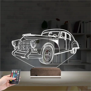 Klasik Araba 3D Lamba - Masa Gece Lambası Klasik Araba 3D Lamba - Masa Gece Lambası