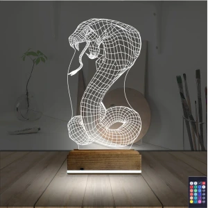 Kobra Yılan 3D Lamba - Masa Gece Lambası Kobra Yılan 3D Lamba - Masa Gece Lambası