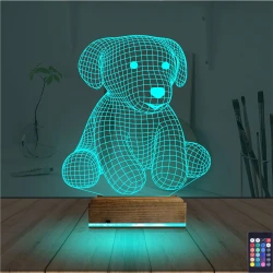 Köpek Çocuk Odası 3D Lamba - Masa Gece Lambası