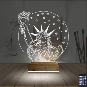 Özgürlük Heykeli 3D Lamba - Masa Gece Lambası