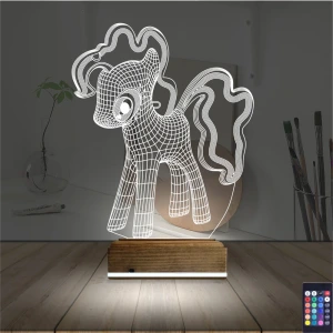 Ponny At Çocuk Odası 3D Lamba - Masa Gece Lambası