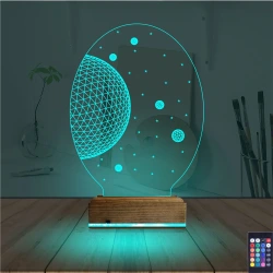 Uzay Gezegen 3D Lamba - Masa Gece Lambası