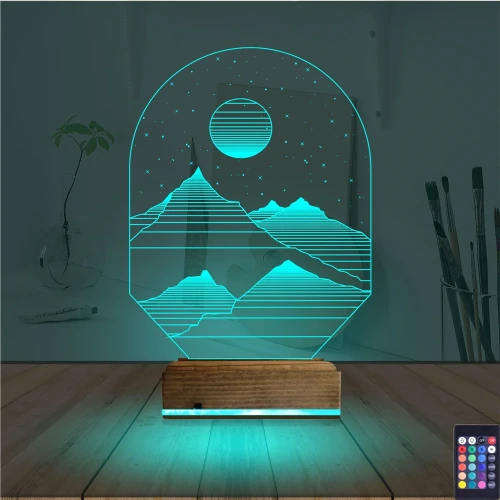 Uzay Gezegen Yıldız 3D Lamba - Masa Gece Lambası