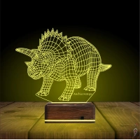 Dinozor Anchiceratops 3D Lamba - Masa Gece Lambası