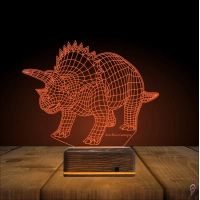 Dinozor Anchiceratops 3D Lamba - Masa Gece Lambası