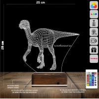 Dinozor Lesothosaurus 3D Lamba - Masa Gece Lambası