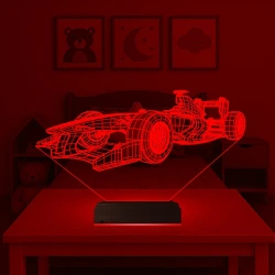 Formula Yarış Arabası 3D Lamba - Masa Gece Lambası Formula Yarış Arabası 3D Lamba - Masa Gece Lambası