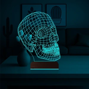 Kuru Kafa İsklet 3D Lamba - Masa Gece Lambası Kuru Kafa İsklet 3D Lamba - Masa Gece Lambası