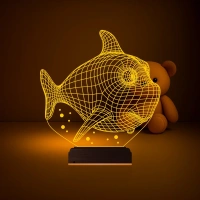 Balık Çocuk Odası 3D Lamba - Masa Gece Lambası