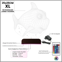 Balık Çocuk Odası 3D Lamba - Masa Gece Lambası
