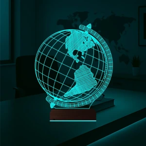 Dünya Globe Ofis Hediye 3D Lamba - Masa Gece Lambası Dünya Globe Ofis Hediye 3D Lamba - Masa Gece Lambası