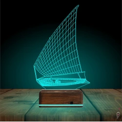 Yelkenli Gemi Kaptan 3D Lamba - Masa Gece Lambası Yelkenli Gemi Kaptan 3D Lamba - Masa Gece Lambası