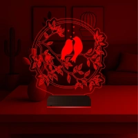 Dekoratif Kuş Ağaç 3D Lamba - Masa Gece Lambası