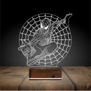 Örümcek Adap Spider Man Ağ 3D Lamba - Masa Gece Lambası