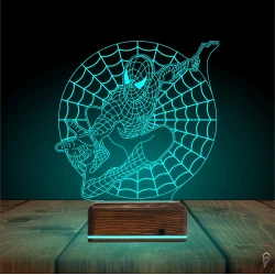Örümcek Adap Spider Man Ağ 3D Lamba - Masa Gece Lambası