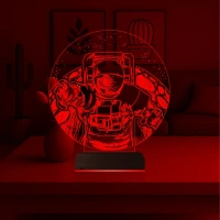 Astronot Gezegen 3D Lamba - Masa Gece Lambası