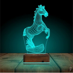 Şahlayan At 3D Lamba - Masa Gece Lambası
