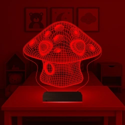 Çocuk Odası Mantar 3D Lamba - Masa Gece Lambası