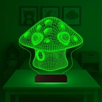 Çocuk Odası Mantar 3D Lamba - Masa Gece Lambası