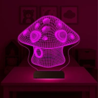 Çocuk Odası Mantar 3D Lamba - Masa Gece Lambası