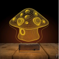 Çocuk Odası Mantar 3D Lamba - Masa Gece Lambası