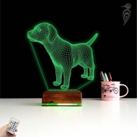 Köpek Tasarım 3D Lamba - Masa Gece Lambası Köpek Tasarım 3D Lamba - Masa Gece Lambası