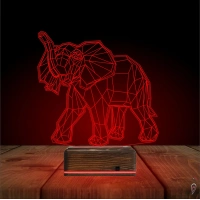Fil Polygonal 3D Lamba - Masa Gece Lambası