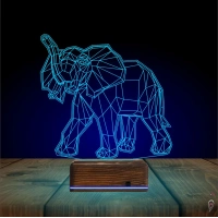 Fil Polygonal 3D Lamba - Masa Gece Lambası