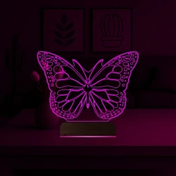 Kelebek 3D Lamba - Masa Gece Lambası