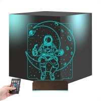 Astronot Ay Gezegen 3D Lamba - Masa Gece Lambası