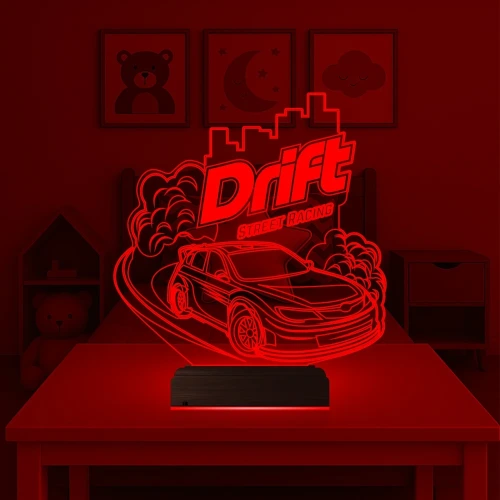 Drift Yarış Arabası 3D Lamba - Masa Gece Lambası