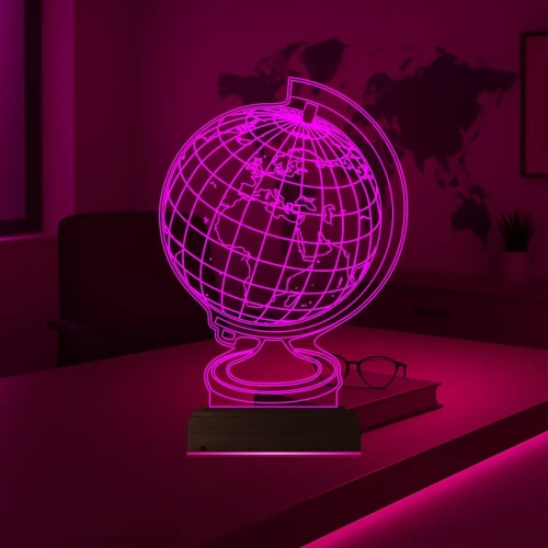 Dünya Ofis Hediye 3D Lamba - Masa Gece Lambası