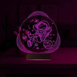 Astronot Uzay 3D Lamba - Masa Gece Lambası Astronot Uzay 3D Lamba - Masa Gece Lambası