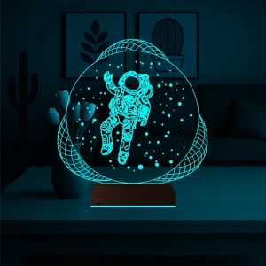 Astronot Uzay 3D Lamba - Masa Gece Lambası