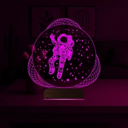 Astronot Uzay 3D Lamba - Masa Gece Lambası