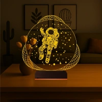 Astronot Uzay 3D Lamba - Masa Gece Lambası