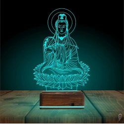 Yoga Buda Lotus 3D Lamba - Masa Gece Lambası Yoga Buda Lotus 3D Lamba - Masa Gece Lambası
