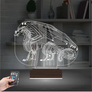 Ejderha 3D Lamba - Masa Gece Lambası