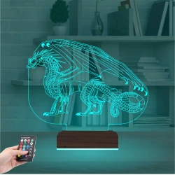 Ejderha 3D Lamba - Masa Gece Lambası