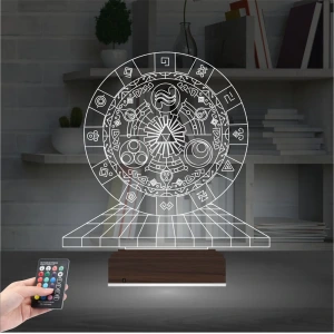 Zaman Kapısı Mistik Astroloji 3D Lamba - Masa Gece Lambası