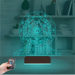 Zaman Kapısı Mistik Astroloji 3D Lamba - Masa Gece Lambası