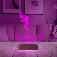 Crypto Bonk Coin Kripto Finans 3D Lamba - Masa Gece Lambası