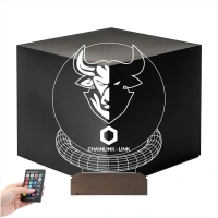 Crypto Chainlink Link Coin Kripto Finans 3D Lamba - Masa Gece Lambası