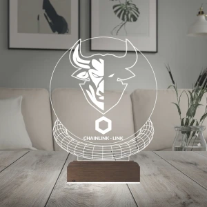 Crypto Chainlink Link Coin Kripto Finans 3D Lamba - Masa Gece Lambası