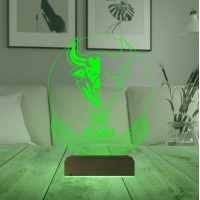 Crypto Floki Coin Kripto Finans 3D Lamba - Masa Gece Lambası