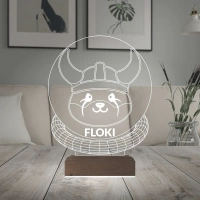 Crypto Floki Coin Kripto Finans 3D Lamba - Masa Gece Lambası