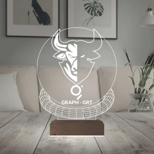 Crypto Graph Grt Kripto Finans 3D Lamba - Masa Gece Lambası