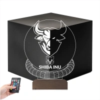 Crypto Shiba Inu Coin Kripto Finans 3D Lamba - Masa Gece Lambası